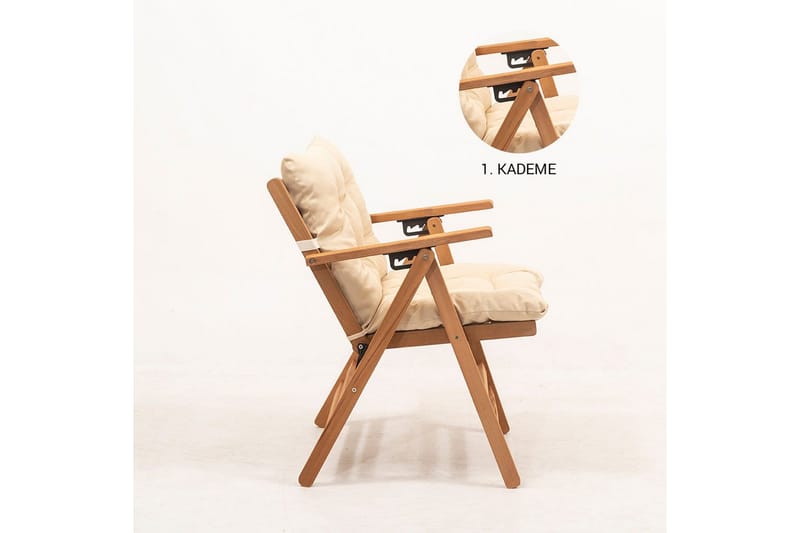 Ruvin Klappstol Utomhus 45x43 cm 89x - Cremevit - Utemöbler - Balkong - Balkongmöbler - Balkongstol