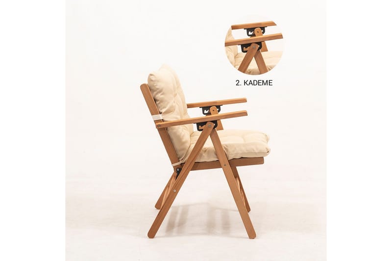 Ruvin Klappstol Utomhus 45x43 cm 89x - Cremevit - Utemöbler - Balkong - Balkongmöbler - Balkongstol