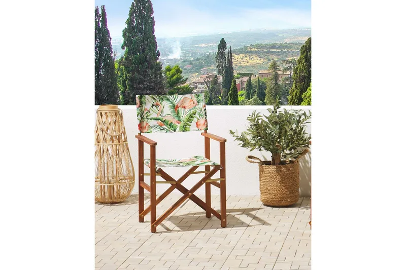 Salve Karmstol Utomhus - Mörkbrun/Grön/Rosa - Utemöbler - Balkong - Balkongmöbler - Balkongstol