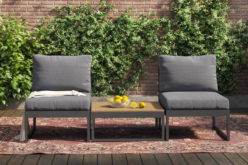 Samira Caféset Utomhus - Grå - Utemöbler - Balkong - Balkongmöbler - Balkonggrupp & balkongset