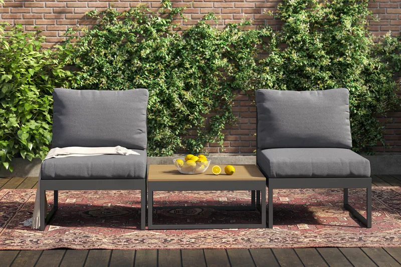 Samira Caféset Utomhus - Grå - Utemöbler - Balkong - Balkongmöbler - Balkonggrupp & balkongset