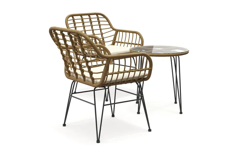 Sammy Balkonggrupp 2-sits - Beige - Utemöbler - Balkong - Balkongmöbler - Balkonggrupp & balkongset