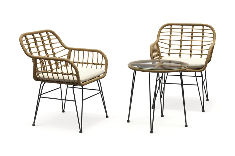 Sammy Balkonggrupp 2-sits - Beige - Utemöbler - Balkong - Balkongmöbler - Balkonggrupp & balkongset