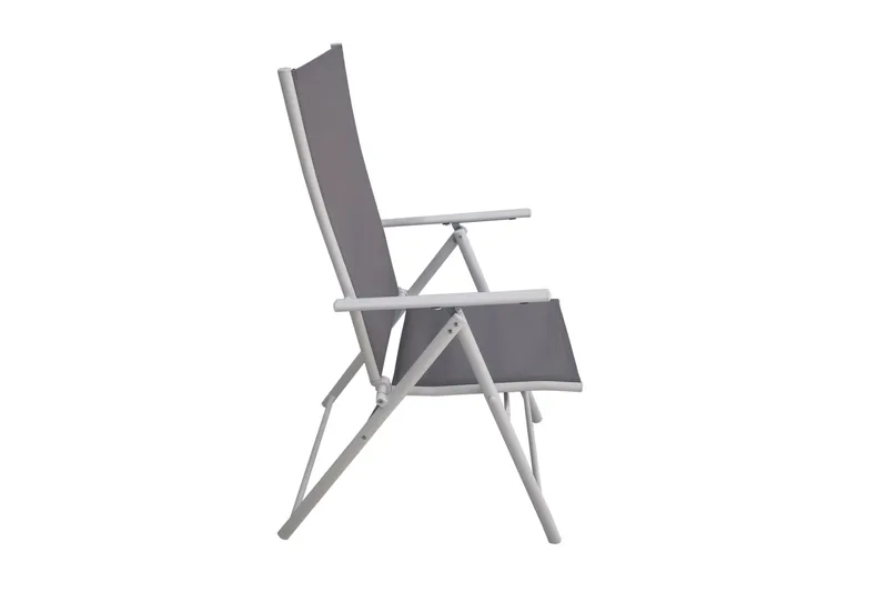 Sanna Positionsstol Utomhus med fällbar rygg i stål - Grå / Vit - Utemöbler - Utestol & trädgårdsstol - Positionsstol