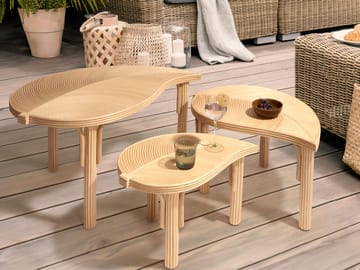 Set med 3 Soffbord utomhus Paralia Rotting - Naturlig/Beige - Utemöbler - Balkong - Balkongmöbler - Balkongbord