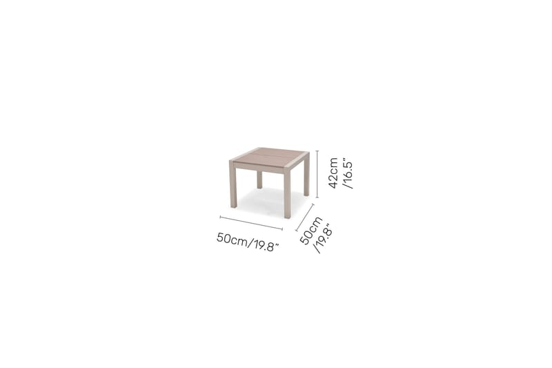 Sidobord för utomhusbruk Urbanite 50*50 cm - Ljusgrå - Utemöbler - Balkong - Balkongmöbler - Balkongbord
