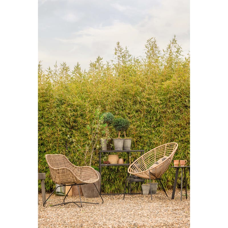 Sidobord Fer 49 cm Rund Utomhus - Svart - Utemöbler - Balkong - Balkongmöbler - Balkongbord