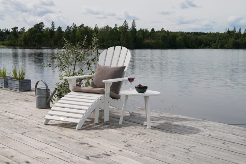 Sidobord Hillerstorp Tennessee Ø50 cm - Vit - Utemöbler - Balkong - Balkongmöbler - Balkongbord