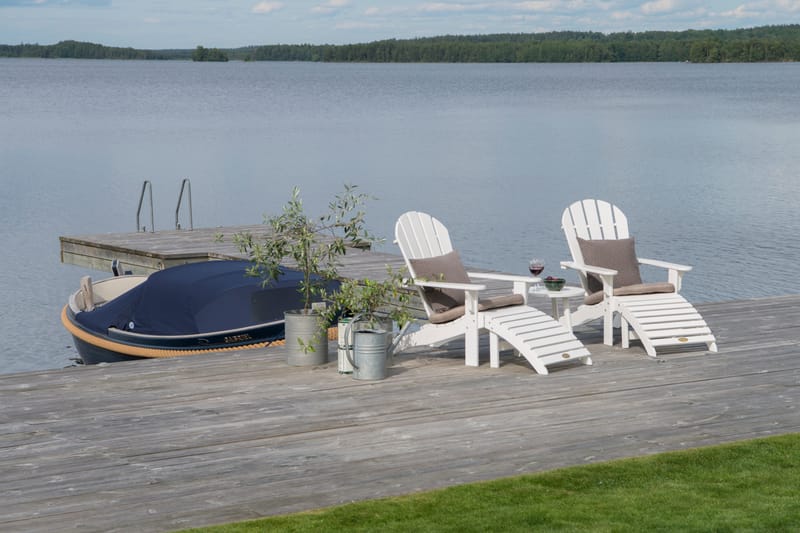 Sidobord Hillerstorp Tennessee Ø50 cm - Vit - Utemöbler - Balkong - Balkongmöbler - Balkongbord