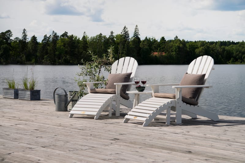 Sidobord Hillerstorp Tennessee Ø50 cm - Vit - Utemöbler - Balkong - Balkongmöbler - Balkongbord