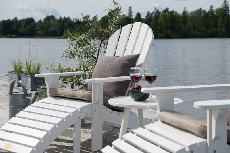 Sidobord Hillerstorp Tennessee Ø50 cm - Vit - Utemöbler - Balkong - Balkongmöbler - Balkongbord