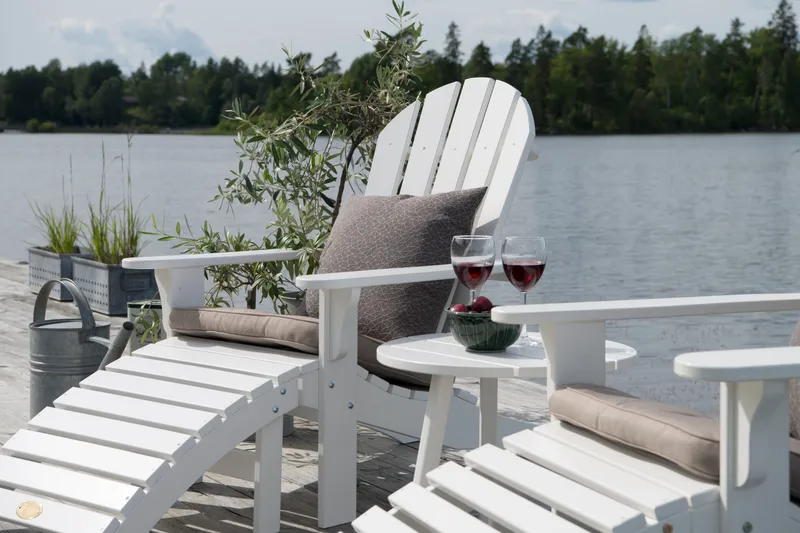 Sidobord Hillerstorp Tennessee Ø50 cm - Vit - Utemöbler - Balkong - Balkongmöbler - Balkongbord