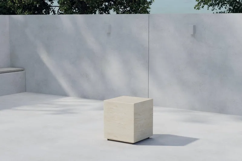 Sidobord Lissabon 40 cm Utomhus, Beige