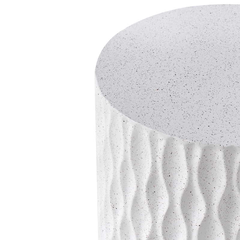 Sidobord utomhus Antelao 37 cm Terrazzoeffekt - Vit - Utemöbler - Balkong - Balkongmöbler - Balkongbord