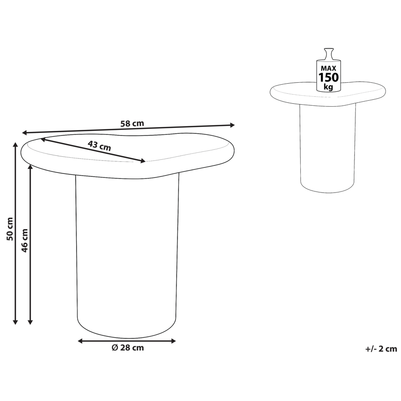 Sidobord utomhus Arsoli 43x58 cm - Vit - Utemöbler - Balkong - Balkongmöbler - Balkongbord