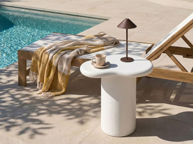 Sidobord utomhus Arsoli 43x58 cm - Vit - Utemöbler - Balkong - Balkongmöbler - Balkongbord