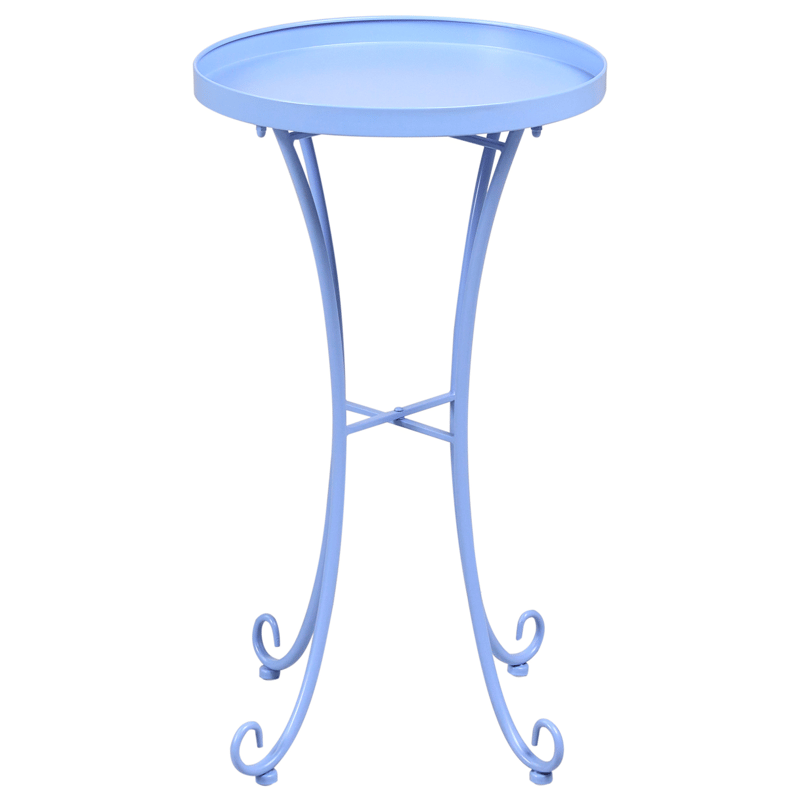 Sidobord utomhus Cavinia 40 cm Järn - Ljusblå - Utemöbler - Balkong - Balkongmöbler - Balkongbord