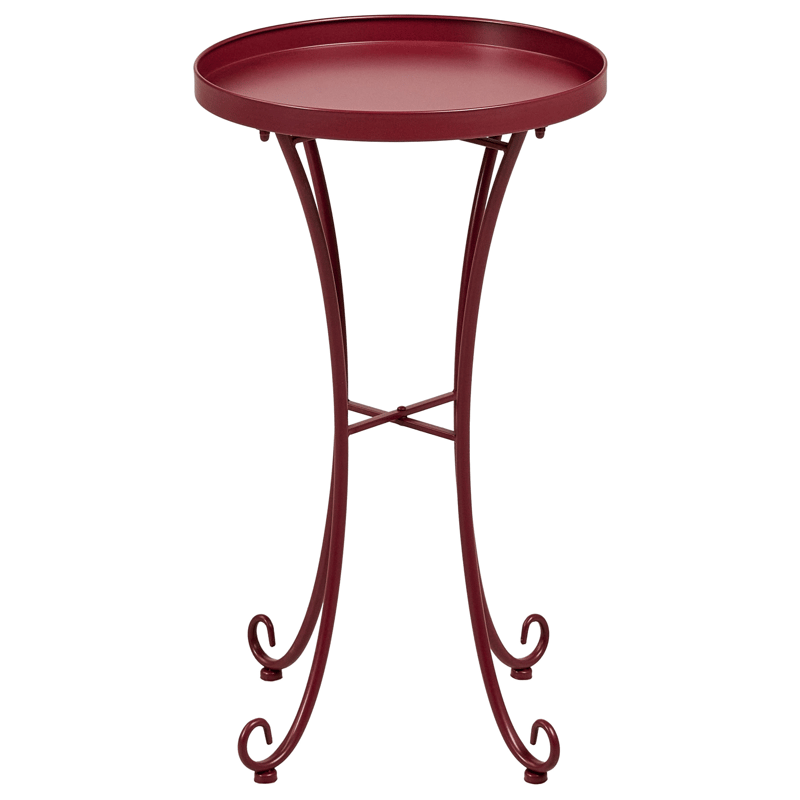Sidobord utomhus Cavinia 40 cm Järn - Vinröd - Utemöbler - Balkong - Balkongmöbler - Balkongbord