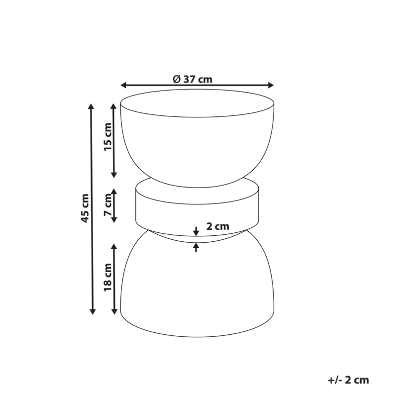 Sidobord utomhus Faliro 37 cm 37 cm Terrazzoeffekt - Svart - Utemöbler - Balkong - Balkongmöbler - Balkongbord
