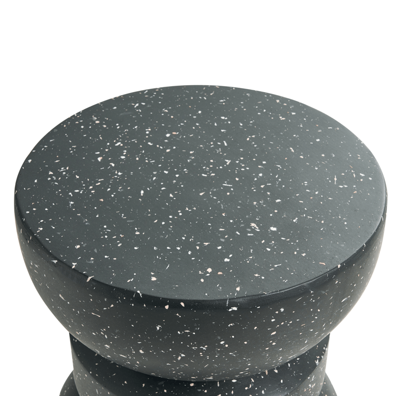 Sidobord utomhus Faliro 37 cm 37 cm Terrazzoeffekt - Svart - Utemöbler - Balkong - Balkongmöbler - Balkongbord