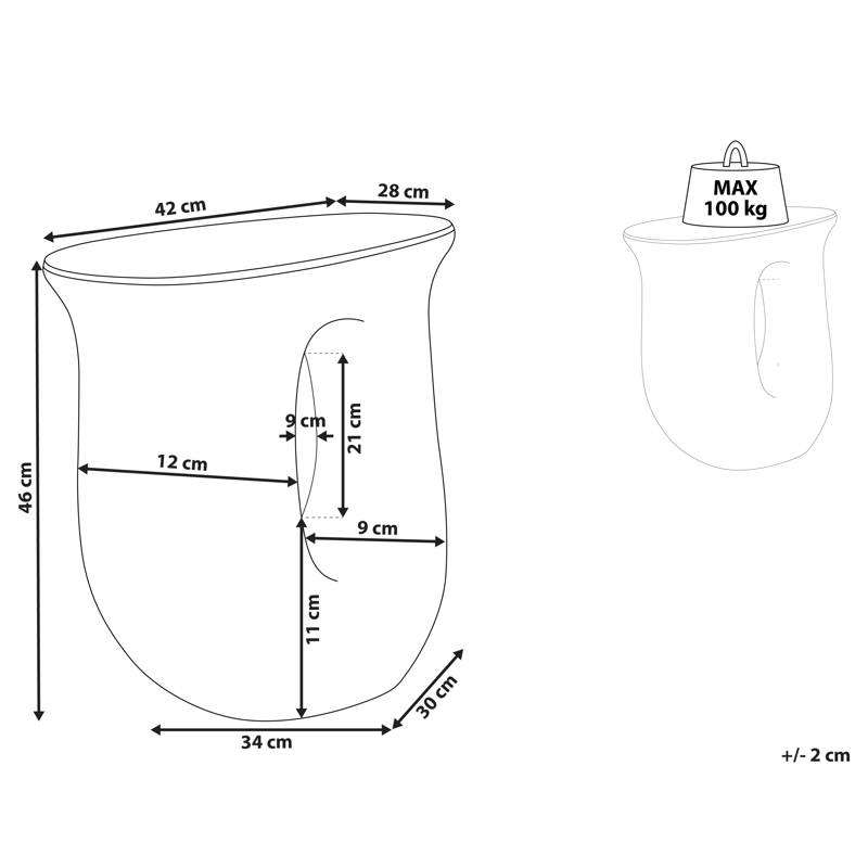 Sidobord utomhus Idro 42 cm - Blå - Utemöbler - Balkong - Balkongmöbler - Balkongbord