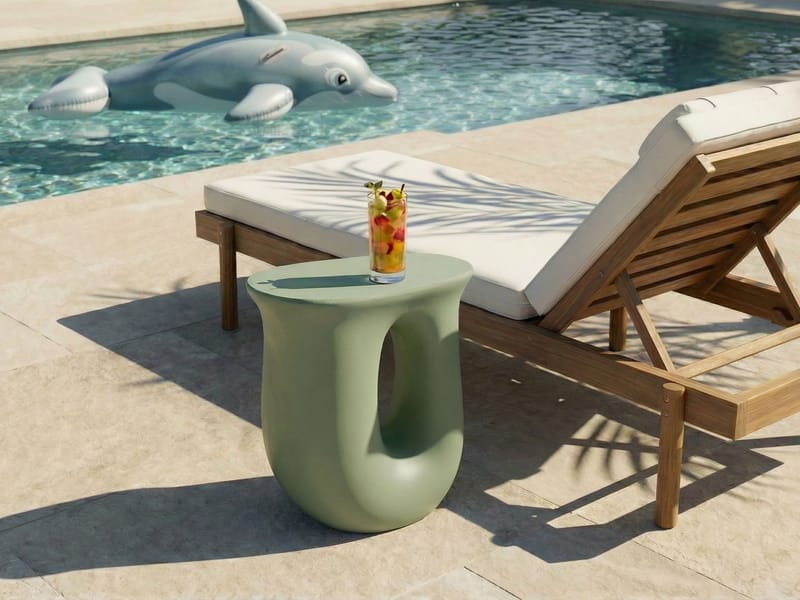 Sidobord utomhus Idro 42 cm - Grön - Utemöbler - Balkong - Balkongmöbler - Balkongbord