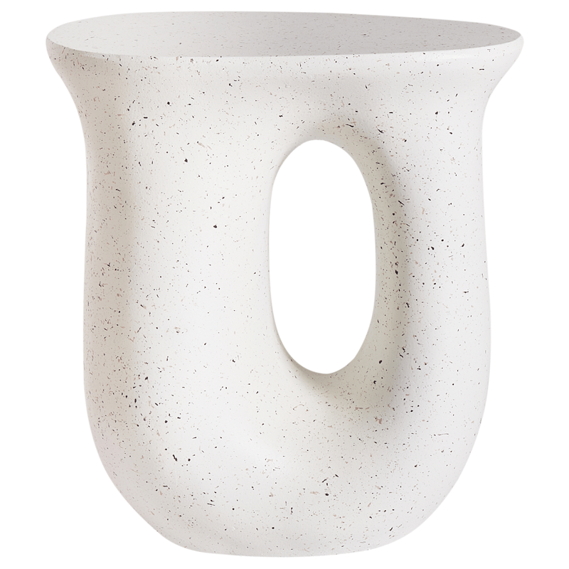 Sidobord utomhus Idro 42 cm Terrazzoeffekt - Vit - Utemöbler - Balkong - Balkongmöbler - Balkongbord