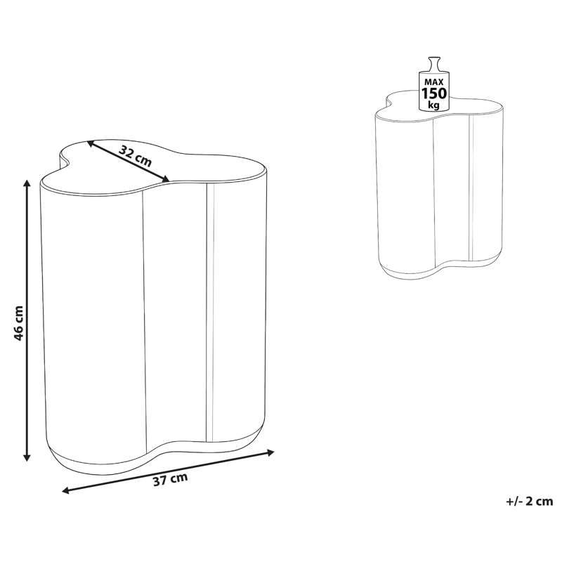 Sidobord utomhus Tellaro 32x37 cm Terrazzoeffekt - Vit - Utemöbler - Balkong - Balkongmöbler - Balkongbord