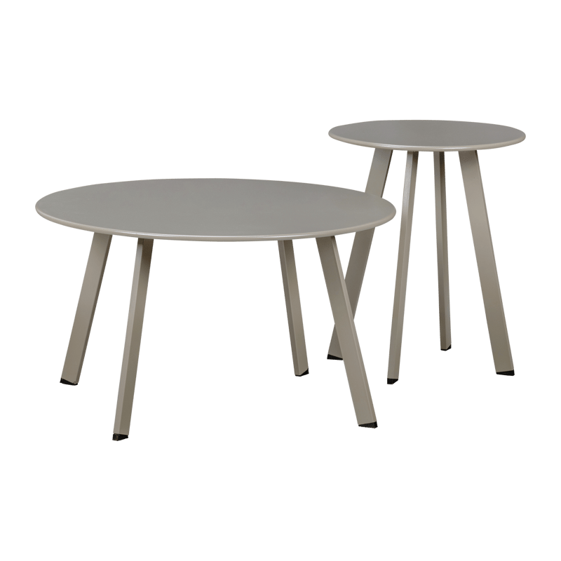 Sidorbord Fer 70 cm Rund Utomhus - Sand - Utemöbler - Balkong - Balkongmöbler - Balkongbord