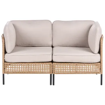 Soffa utomhus 2-Sits Omegana Konstrotting - Beige/Svart - Utemöbler - Utesoffa