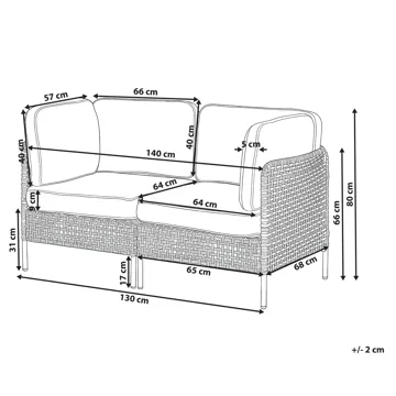 Soffa utomhus 2-Sits Omegana Konstrotting - Beige/Svart - Utemöbler - Utesoffa