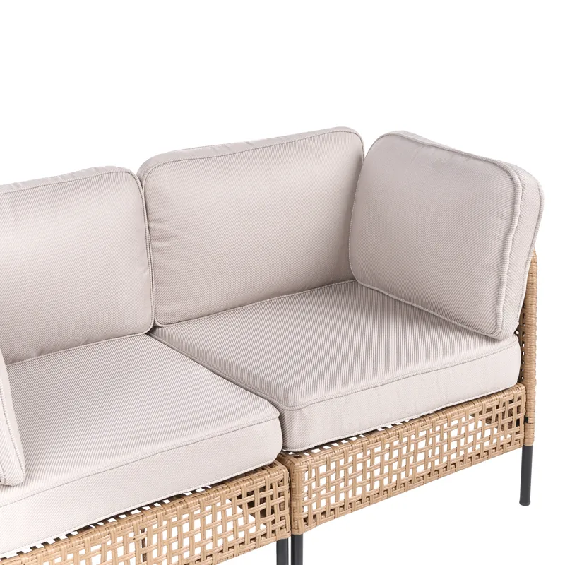 Soffa utomhus 2-Sits Omegana Konstrotting - Beige/Svart - Utemöbler - Utesoffa