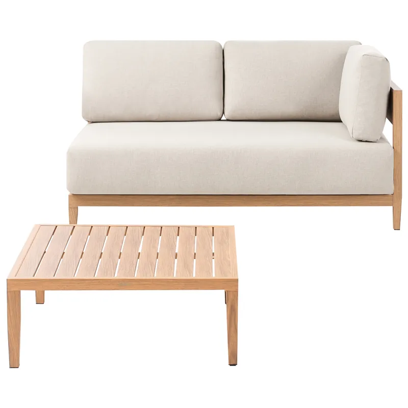 Soffa utomhus med Bord 2-Sits Sampieri, Brun/Beige