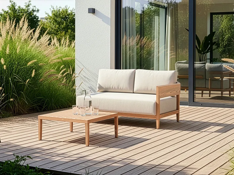 Soffa utomhus med Bord 2-Sits Sampieri - Brun/Beige - Trädgård & spabad - Utemiljö - Altan & terrass - Altanmöbler