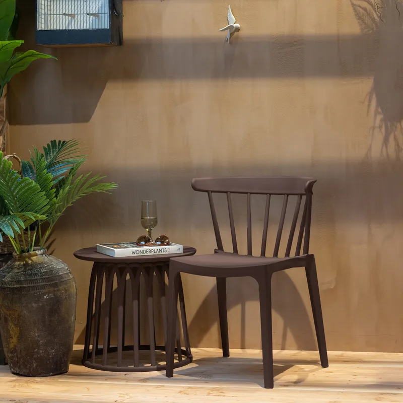 Soffbord Boy 50 cm Rund Utomhus - Lila/Brun - Utemöbler - Balkong - Balkongmöbler - Balkongbord