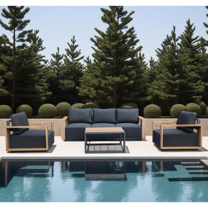 Soffbord Fuller 83x83x42 cm - Grå - Utemöbler - Balkong - Balkongmöbler - Balkongbord