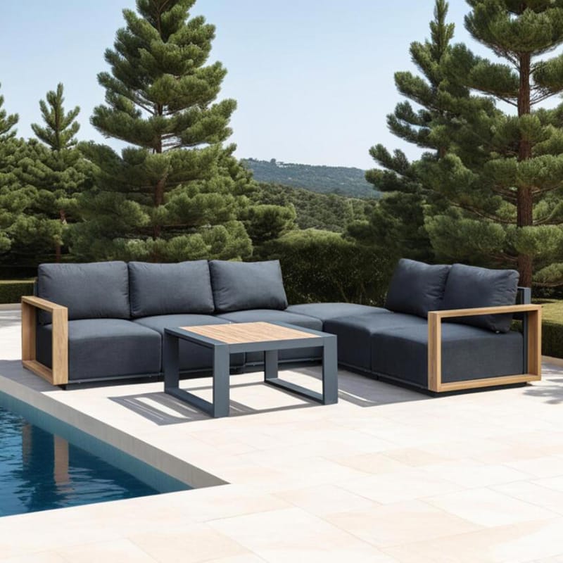 Soffbord Fuller 83x83x42 cm - Grå - Utemöbler - Balkong - Balkongmöbler - Balkongbord