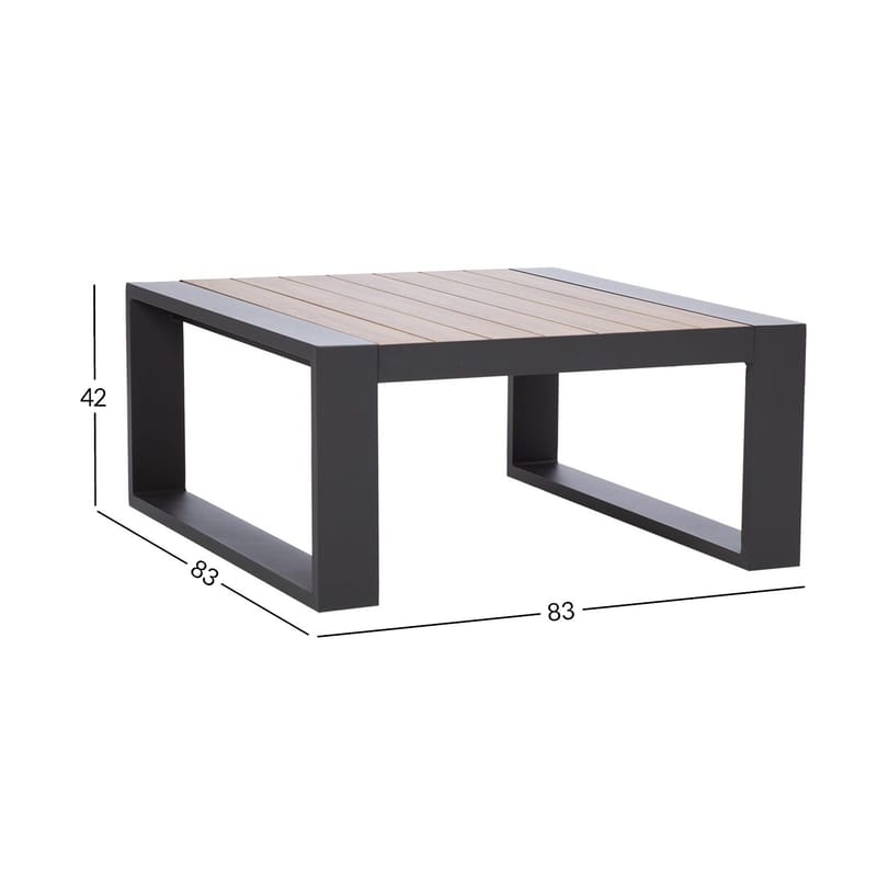 Soffbord Fuller 83x83x42 cm - Grå - Utemöbler - Balkong - Balkongmöbler - Balkongbord