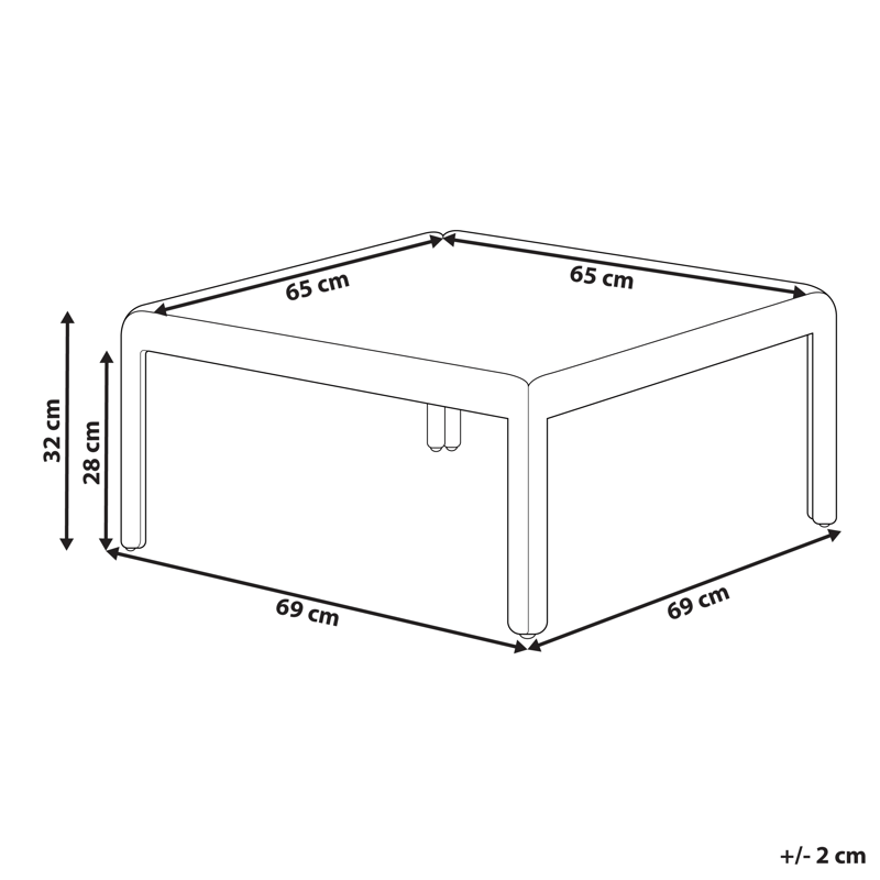 Soffbord utomhus Ferretti 69 cm - Grå/Beige - Utemöbler - Balkong - Balkongmöbler - Balkongbord