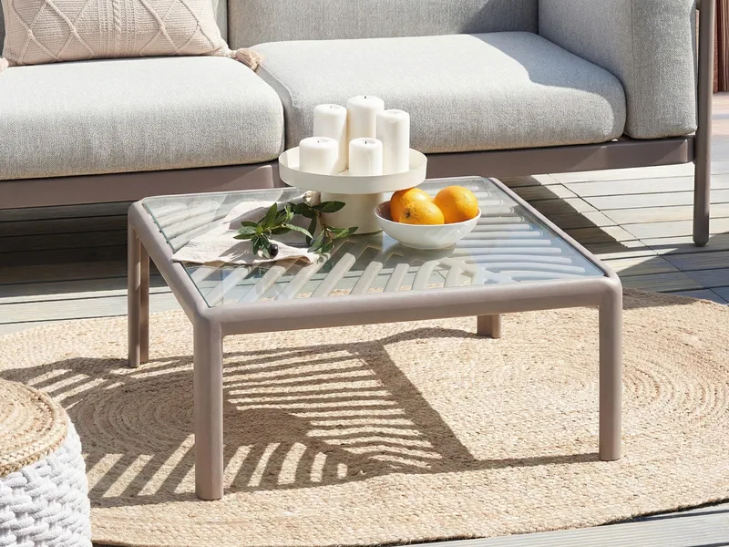 Soffbord utomhus Ferretti 69 cm - Grå/Beige - Utemöbler - Balkong - Balkongmöbler - Balkongbord