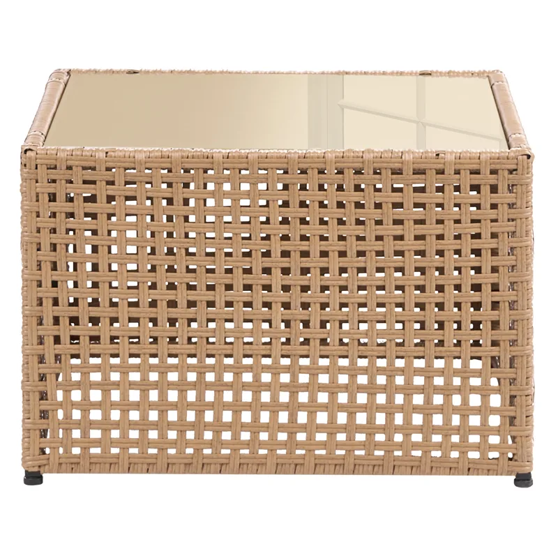 Soffbord utomhus Omegana 66 cm Konstrotting - Beige - Utemöbler - Balkong - Balkongmöbler - Balkongbord
