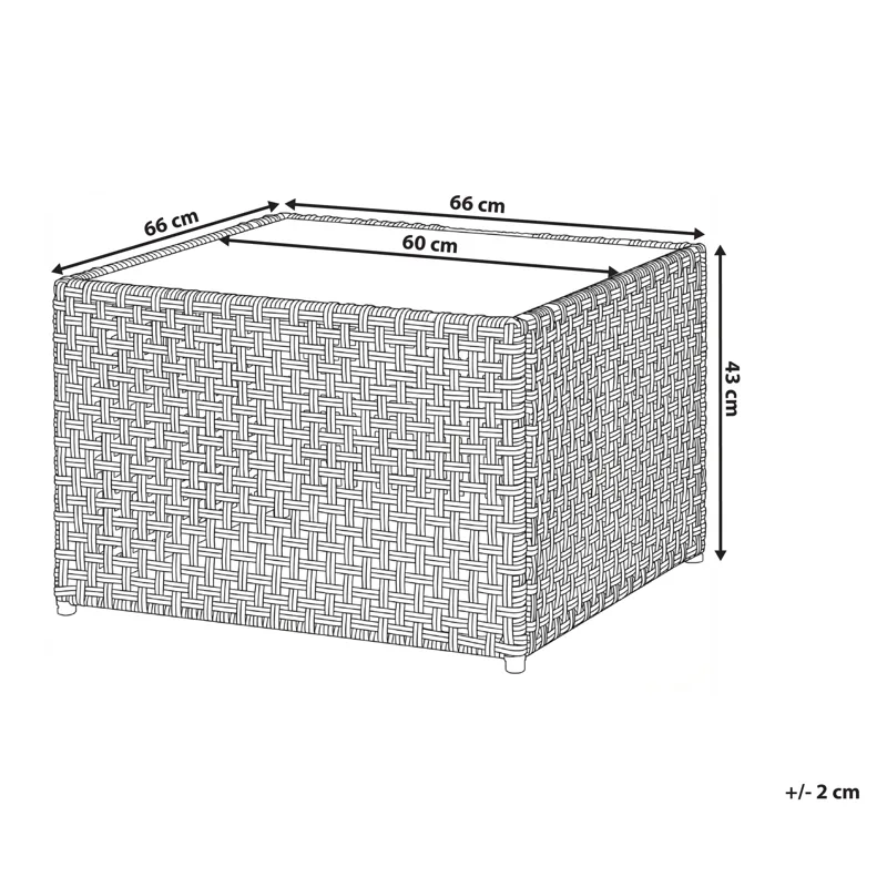 Soffbord utomhus Omegana 66 cm Konstrotting - Beige - Utemöbler - Balkong - Balkongmöbler - Balkongbord