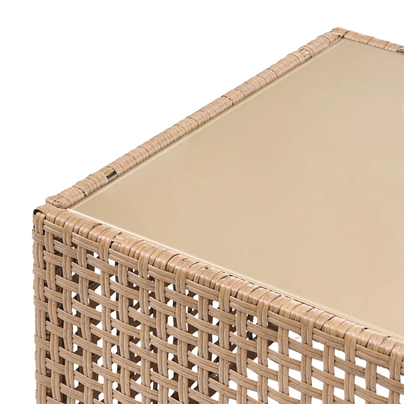 Soffbord utomhus Omegana 66 cm Konstrotting - Beige - Utemöbler - Balkong - Balkongmöbler - Balkongbord