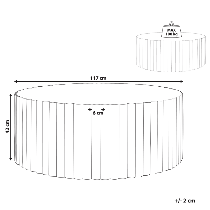 Soffbord utomhus Pozza 117 cm - Grå - Utemöbler - Balkong - Balkongmöbler - Balkongbord