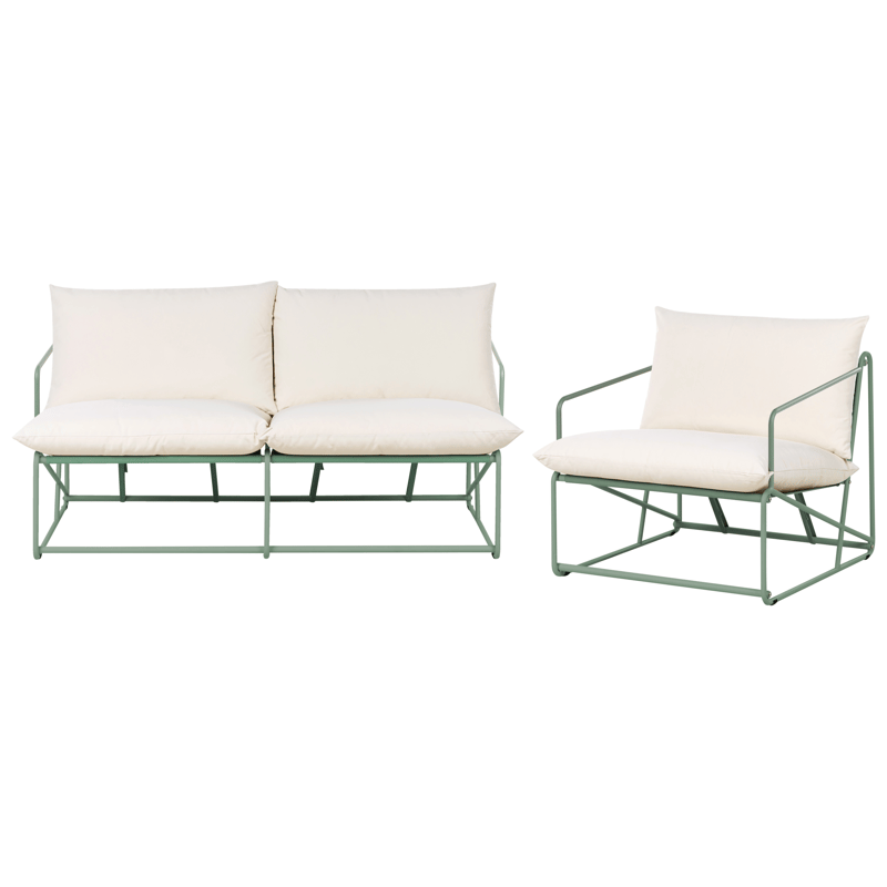 Soffgrupp utomhus 3-Sits Ponte - Grön/Beige - Trädgård & spabad - Utemiljö - Altan & terrass - Altanmöbler