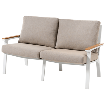 Soffgrupp utomhus med Bord 4-Sits Orero - Beige/Vit/Brun - Utemöbler - Loungemöbler - Soffgrupp utomhus