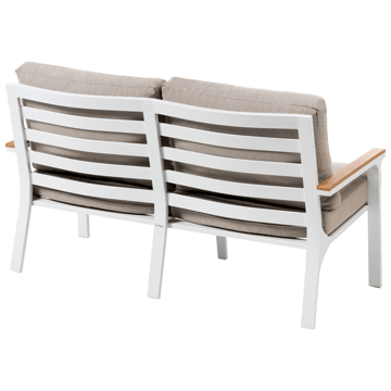 Soffgrupp utomhus med Bord 4-Sits Orero - Beige/Vit/Brun - Utemöbler - Loungemöbler - Soffgrupp utomhus
