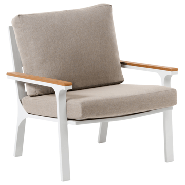 Soffgrupp utomhus med Bord 4-Sits Orero - Beige/Vit/Brun - Utemöbler - Loungemöbler - Soffgrupp utomhus