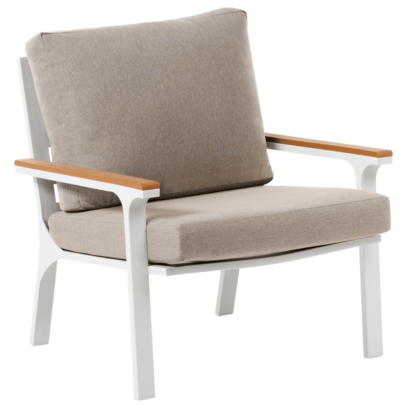 Soffgrupp utomhus med Bord 4-Sits Orero - Beige/Vit/Brun - Trädgård & spabad - Utemiljö - Altan & terrass - Altanmöbler