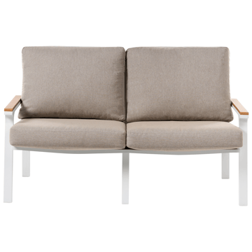 Soffgrupp utomhus med Bord 4-Sits Orero - Beige/Vit/Brun - Utemöbler - Loungemöbler - Soffgrupp utomhus